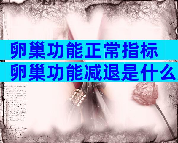 卵巢功能正常指标 卵巢功能减退是什么原因造成的